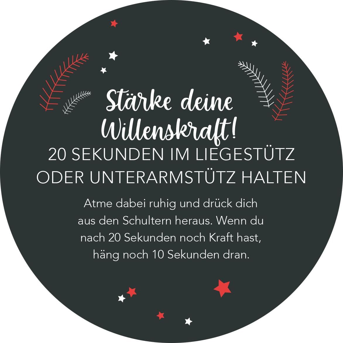 Adventskalender in der Dose. Fit im Advent: 24 Übungen für jeden Tag | Adventskalender in der Dose mit 24 Karten und Fitnessübungen