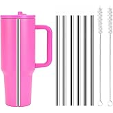 Replacement Straws for Hydrojug Traveler 32 oz, Reusable Stainless Steel Straws with 2PCS Straw Cleaner Brushes Compatible with HydroJug Accessories