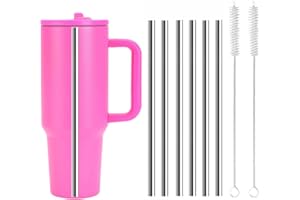 GL-AUKING Replacement Straws for Hydrojug Traveler 32 oz, Reusable Stainless Steel Straws with 2PCS Straw Cleaner Brushes Compatible with HydroJug Accessories