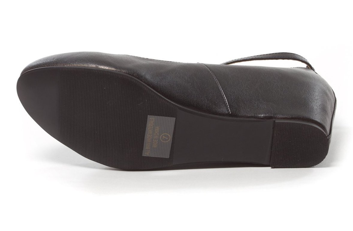 Chase & Chole Bobby-1 Women's Closed Toe Low Wedge Ballet Flat Mary Jane Ankle Strap, Black, 10 B (M) US - Image 7