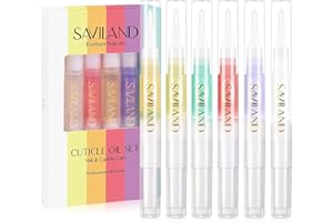 SAVILAND Natural Cuticle Oil Pen: 6PCS Revitalizing Cuticle Oil for Nails with Vitamin E Repaired Cuticles Overnight Cuticle 