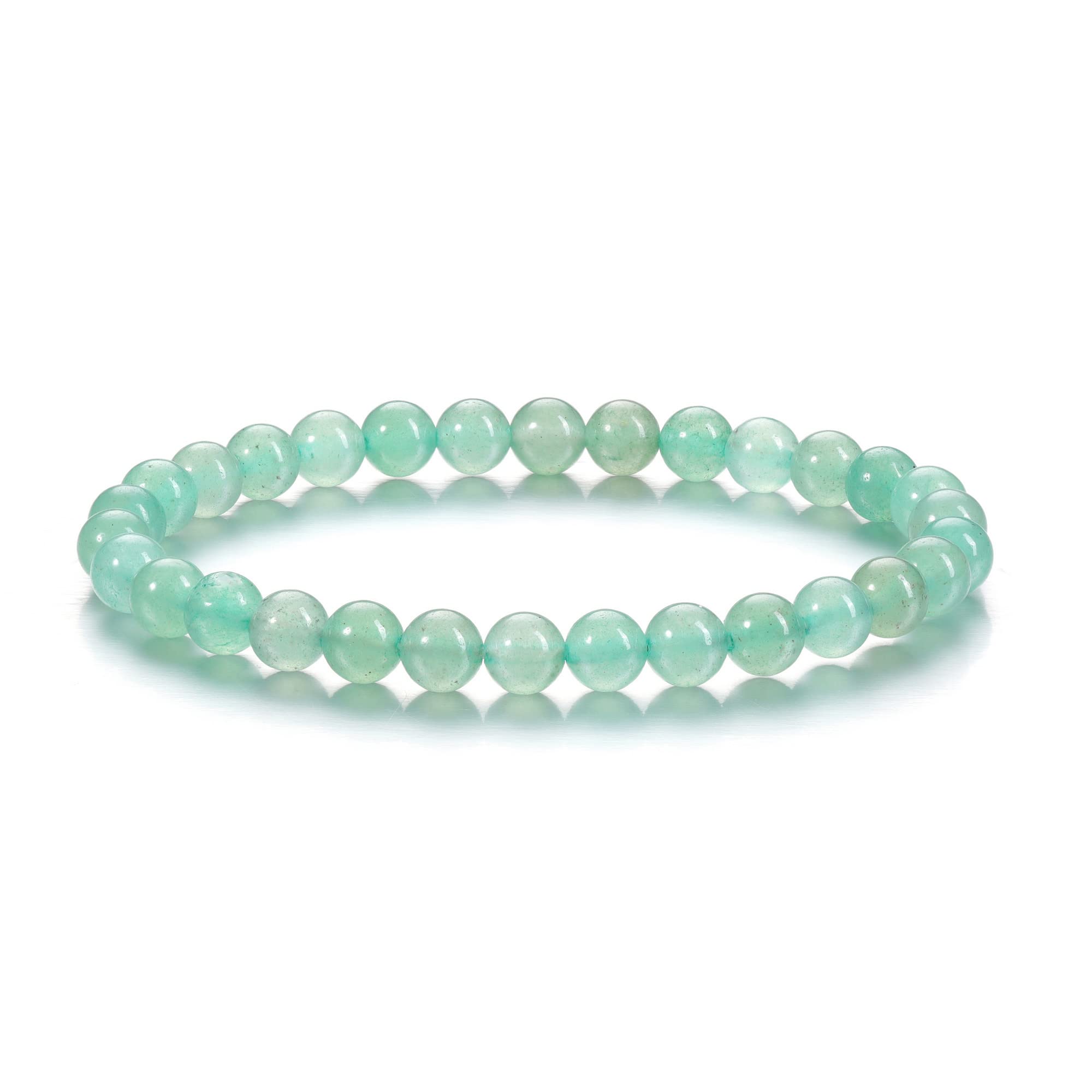 CrystalTears Green Aventurine Crystal Bracelet for Men Women, 6mm Healing Gemstone Beaded Bracelets, Stretch Anxiety Bracelet Jewellery Gifts for Men Women Mum Her Friends Birthday