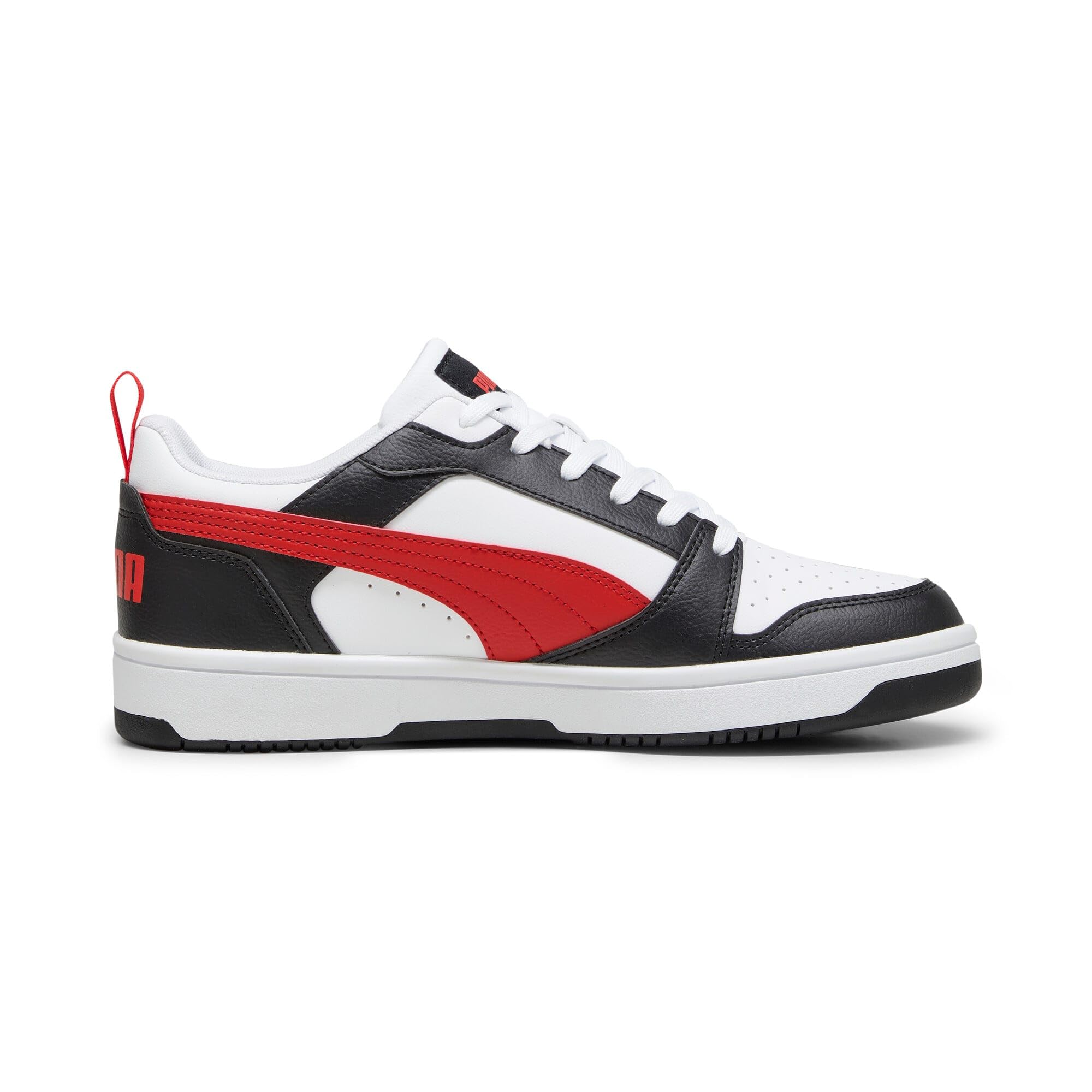 PUMA Rebound V6 Low Unisex Sneaker , Puma White For All Time Red Puma Black, 45 EU 4