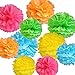 Paxcoo 15 Pcs Color Tissue Paper Pom Poms with 12 Rolls Crepe Paper Streamers for Party Decorations