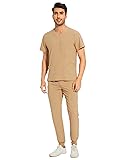 COZYFIT Men Scrubs Set — Stretch V-Neck Scrub Top