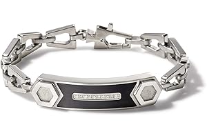 Bulova Mens Precisionist Stainless Steel Tuning Fork Chain Link ID Bracelet