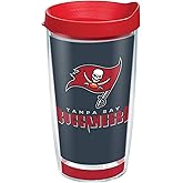 Tervis Made in USA Double Walled NFL Tampa Bay Buccaneers Insulated Tumbler Cup Keeps Drinks Cold & Hot, 16oz, Touchdown