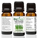 Biofinest Vetiver Essential Oil - 100% Pure Undiluted - Premium Organic - Therapeutic Grade - Aromatherapy - Promote Sleep - Best to Reduce Inflammation - FREE E-Book (10ml)