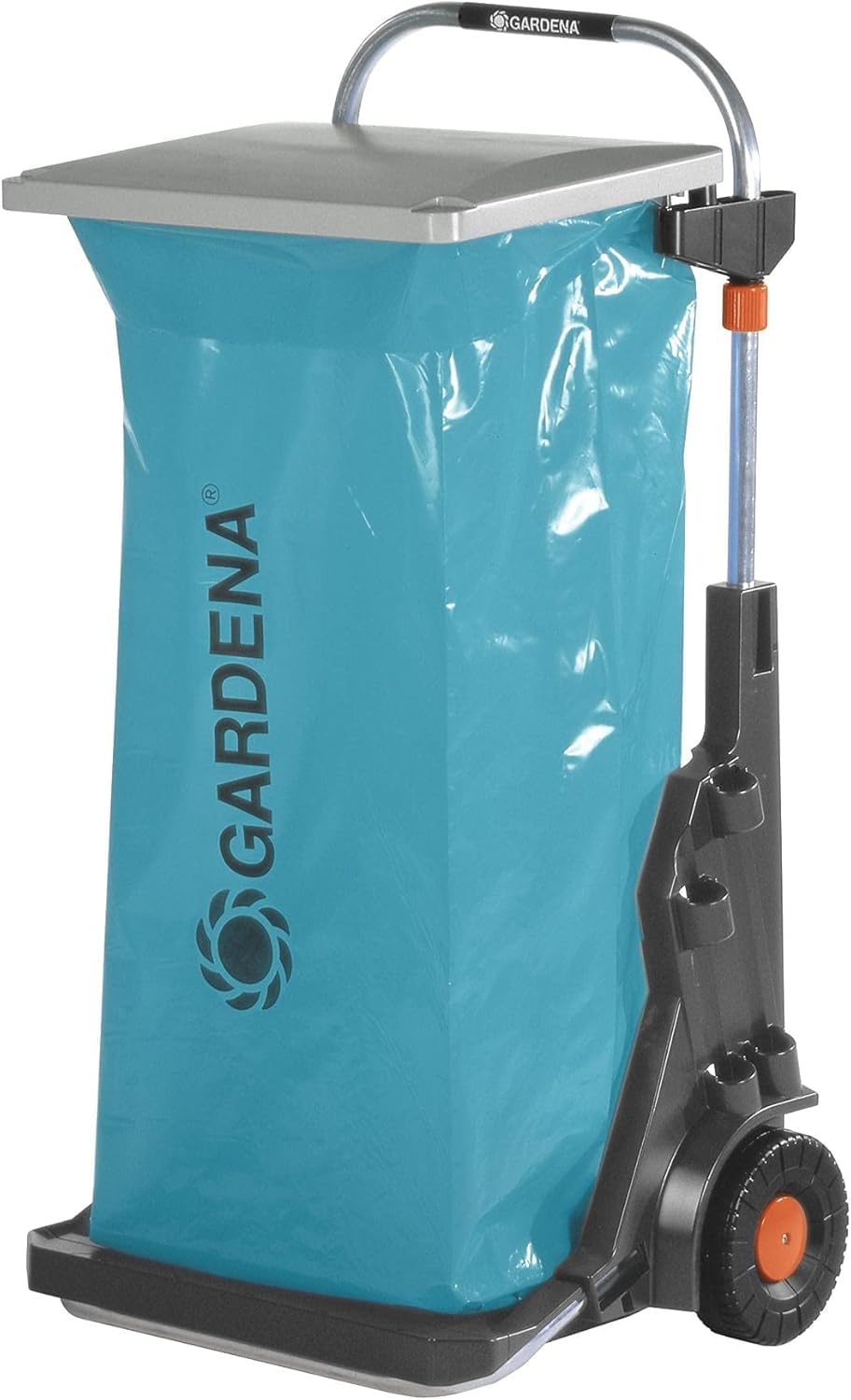 Gardena Garden mobil: Versatile trolley for the garden, with integrated sackcarrow, lawn gear wheels, with lid and garbage bag (232-20)