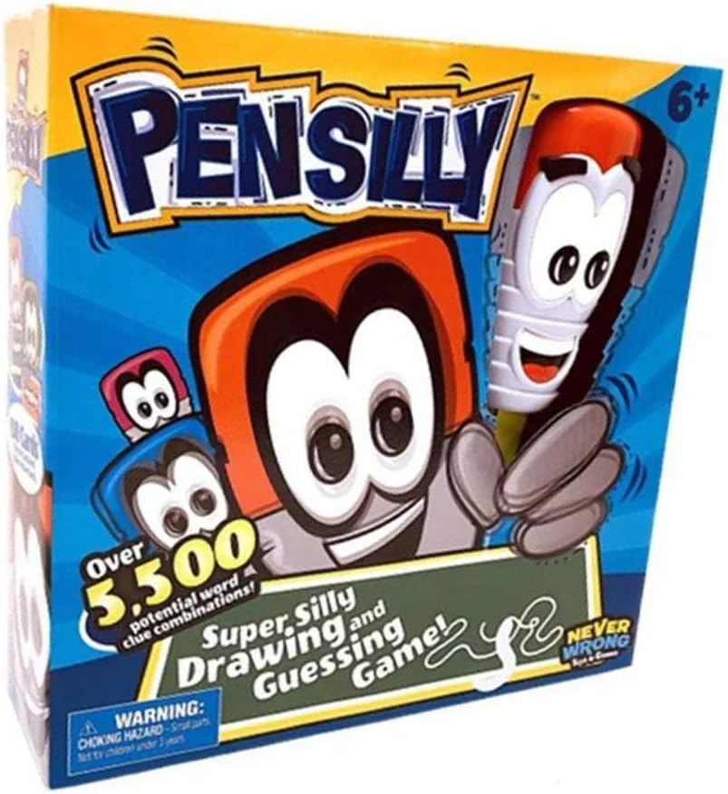 Pensilly drawing game, silly drawing game, wobbly pen, guess the drawing, frantic fast paced game, Yellow