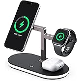 UEQ 4 in 1 Wireless Charging Station for Apple MagSafe Charger,Fast Charging Magnetic Wireless Charger Stand with Night Light