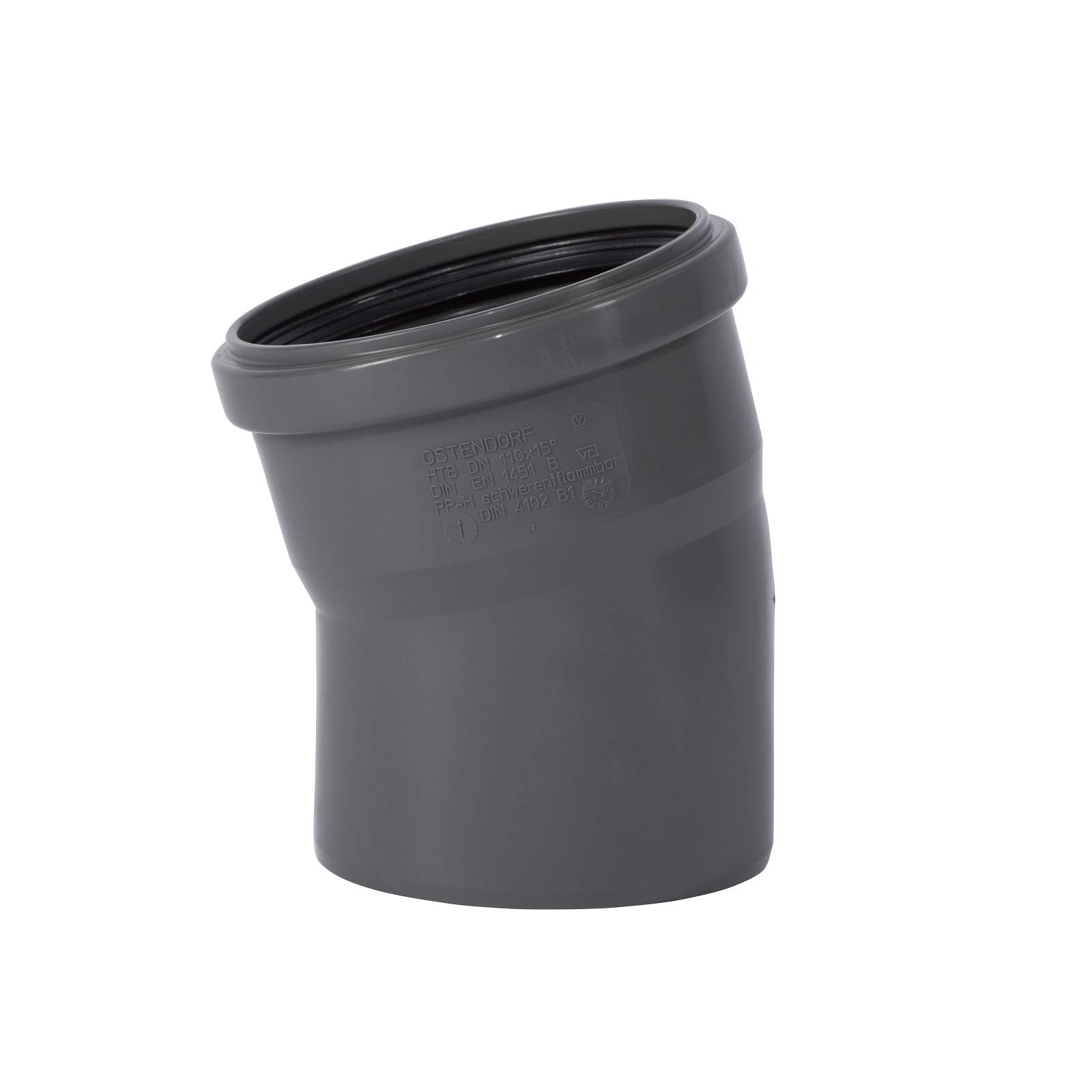 Ostendorf K11479-001 HTsafe Elbow, Gray, DN 110 15 Grad