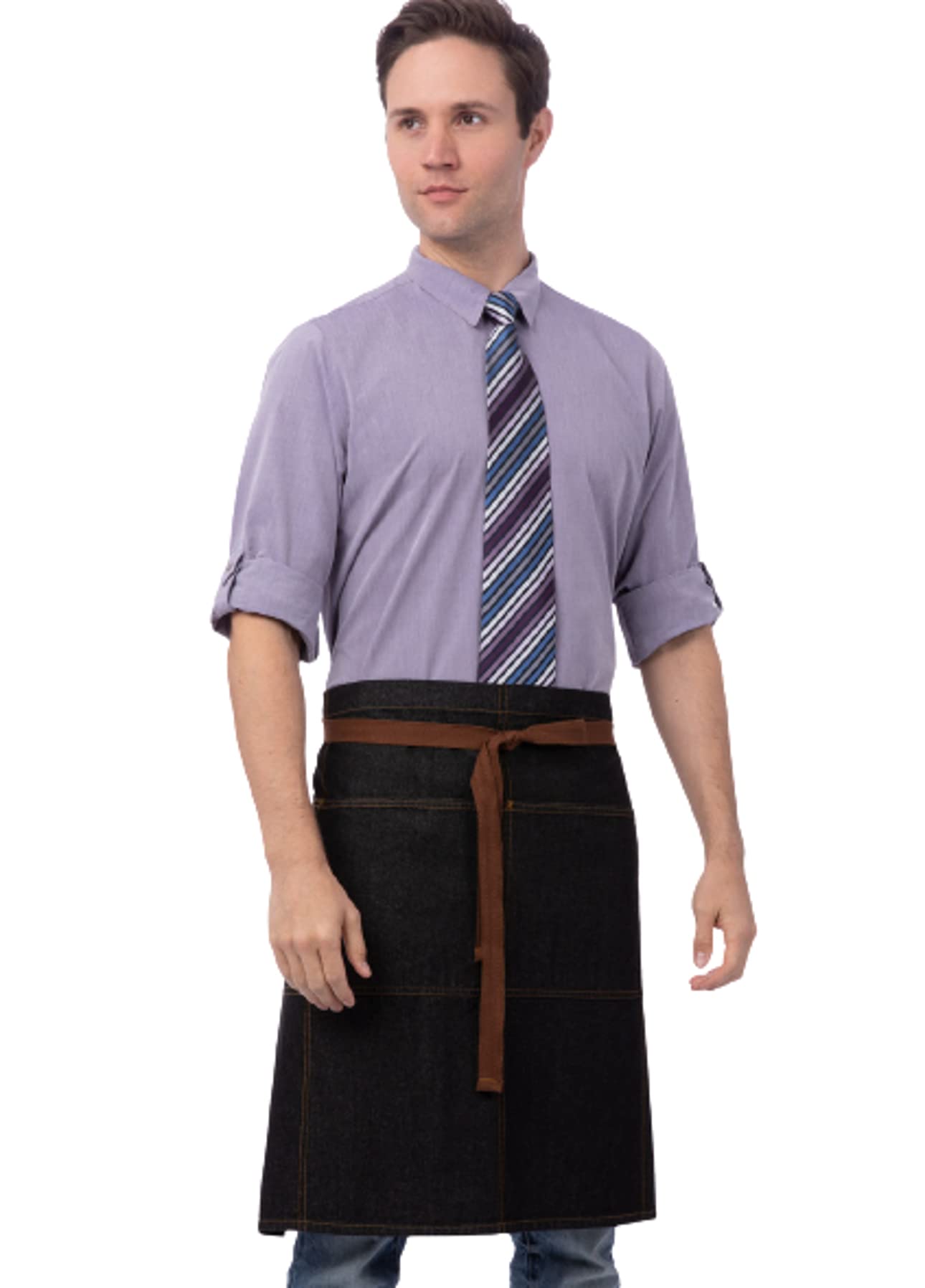Chef Works B344 Memphis Bistro Apron, Size: 609 mm L x 812 mm W, Colour: Black