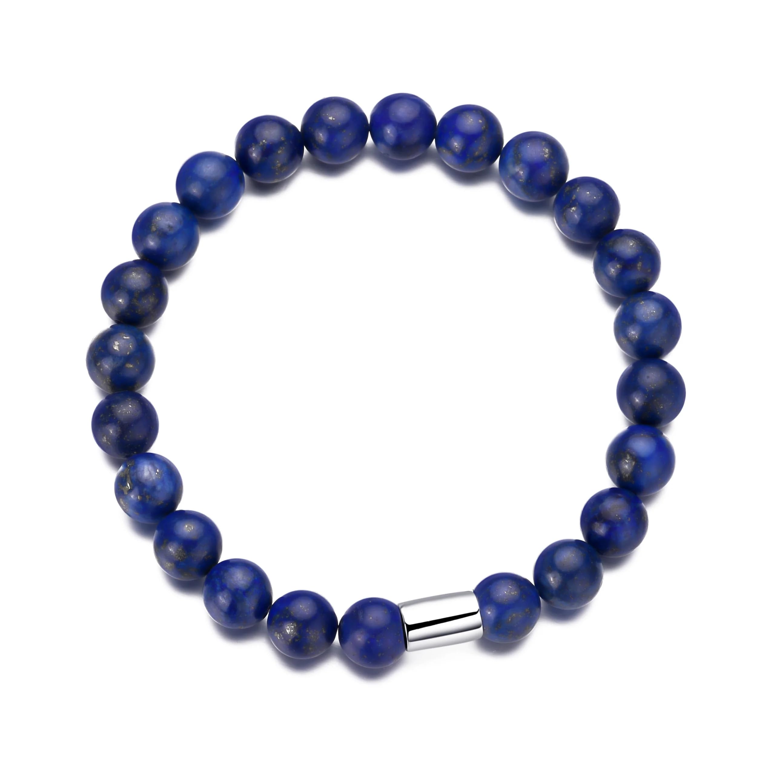 Philip Jones Men's Lapis Lazuli Gemstone Stretch Bracelet
