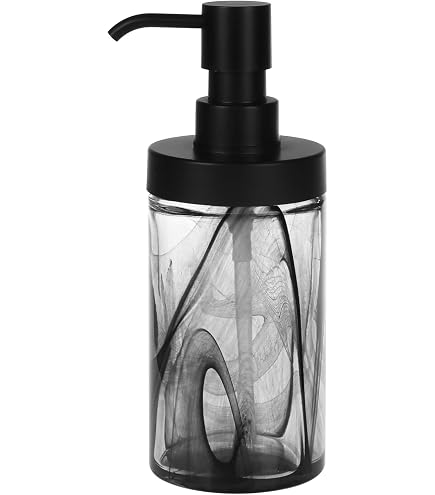 Lot de 2 distributeurs de savon - 500 ml - Noir - Pompe - En plastique transparent - Distributeur de gel douche - Distributeur de savon - Distributeur de savon - Distributeur de savon liquide