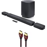 JBL BAR-1000-MK2 Surround Sound 4K Dolby Atmos and DTS Soundbar with a WireLogic Ruby 8ft Ultra High Speed 4K-8K-10K HDMI Cable (2025)