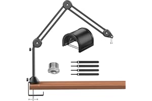 TONOR Mic Boom Arm with High Riser, Adjustable Microphone Stand Desk Microphone Boom Arm, Extra-large Pop Filter, Widely Comp