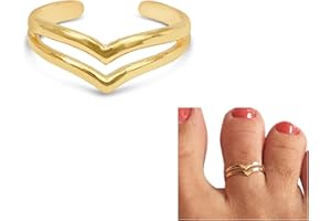MiYa Jewelry Handmade Gold Criss-Cross X Adjustable Toe Ring, Yellow Gold Plated over Sterling Silver, Elegant Dainty Open Toe, Pinky or Knuckle Rings for Women, Beach Foot Jewelry