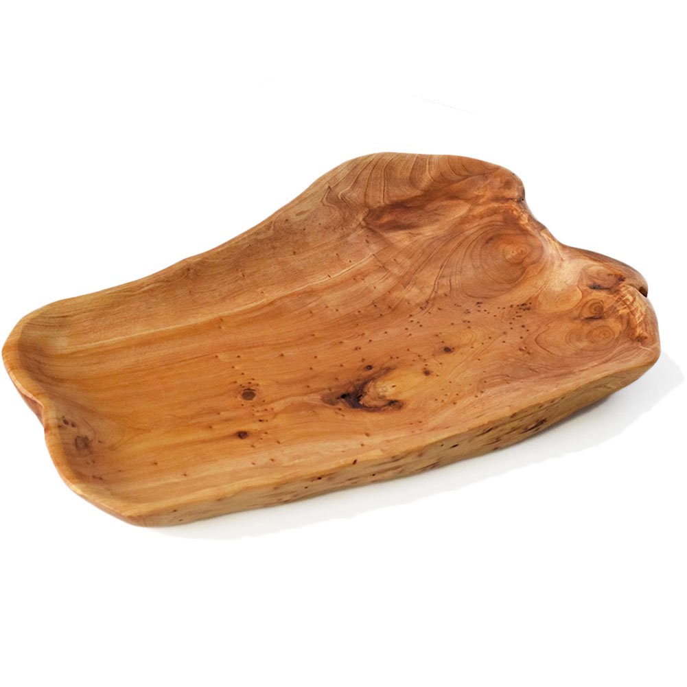 COSPRING Root Wood Dish, Party Platter and Tray for Sandwich Bread Serving, appetizer display, Vintage ring dish, Hand Carved Artworks (13-15 inch)