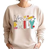 Personalized Teacher Shirts for Women, Back to School Gifts for Teacher, Back to School Teacher Sweater, Teacher Sweatshirts for Women