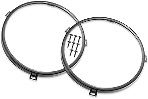 ACROPIX Front Headlight Mounting Bracket Ring Bezels Cover Fit for Jeep Wrangler JK - Pack of 2 Black