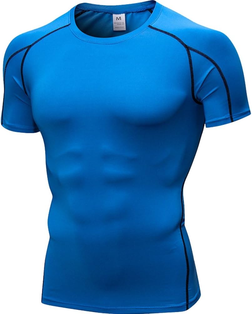 YiiJee Mens Quick Dry Tight Compression Base Layer Short Sleeve Athletic Fitness T-Shirt