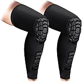 ZODEYI Wrestling Knee Pads Compression Leg Sleeve with Knee Pad and Calf Pad, 1 Pair Knee Sleeve with Shin Guards Shin Pads for Football, Baseball, Rugby, Lacrosse (2, Black, Large)