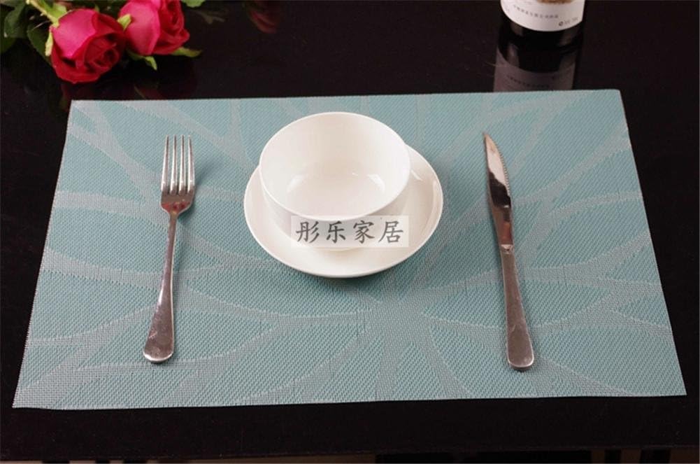 ZHUODIAN Placemat 4 Pcs Simple Rectangle Placemat Insulation Pads Fashion Waterproof Placemat Table Mats Plate Pad Bowl Pad , Light Blue