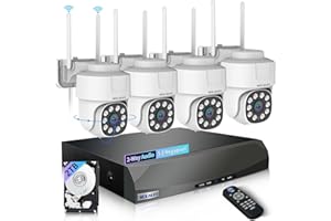 WEILAILIFE 【Auto Tracking & 2-Way Audio】 Outdoor Wireless Security Camera System, Home Video Surveillance Cameras, WiFi PTZ Camera Systems