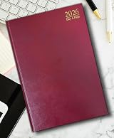 PaulStore 2026 A4 A5 A6 Page A Day Hard Backed Diary Red view 9