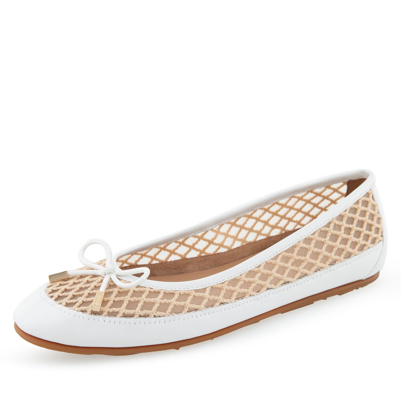 Aerosoles Women’s Palma Ballet Flat, White Mesh, 9