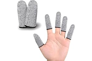 Elfzone Finger Cots Cut Resistant Protector (48 Pcs) - 6.5cm Only - Finger Covers for Cuts, Gloves Life Extender, Cut Resistant Finger Protectors for Kitchen, Work, Sculpture, Anti-Slip, Reusable