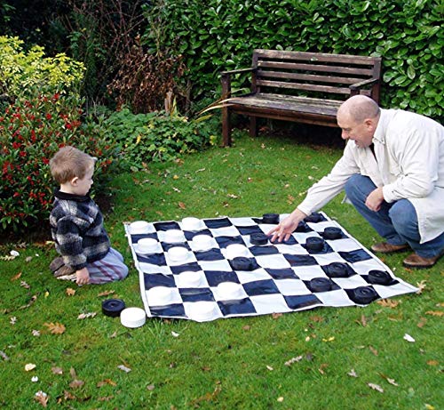 Jumbo Indoor/Outdoor Checkers Set | Garden Games - Jumbo Checkers Set with Large Board | 4 ft x 4 ft Mat - Thumbnail 2