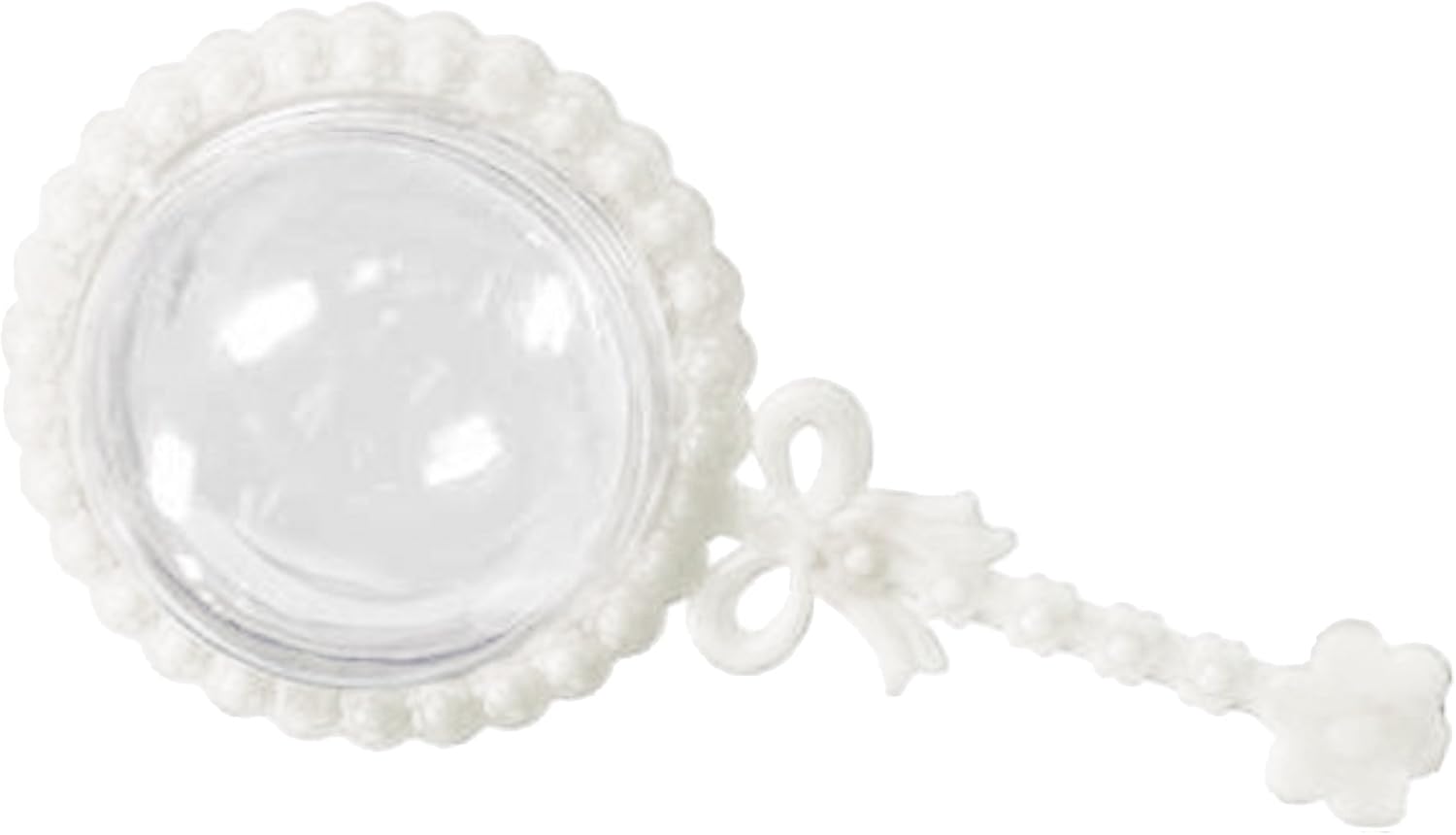 48 White Fillable Plastic Baby Rattles Shower Favor Health