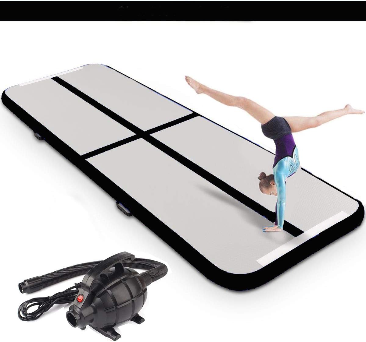 Lucear Inflatable Gymnastic Mat Air Track Tumbling Mat with Pump Air Floor Practice Gymnastics Cheerleading Tumbling Martial Arts for Home Use, Beach, Park and Water