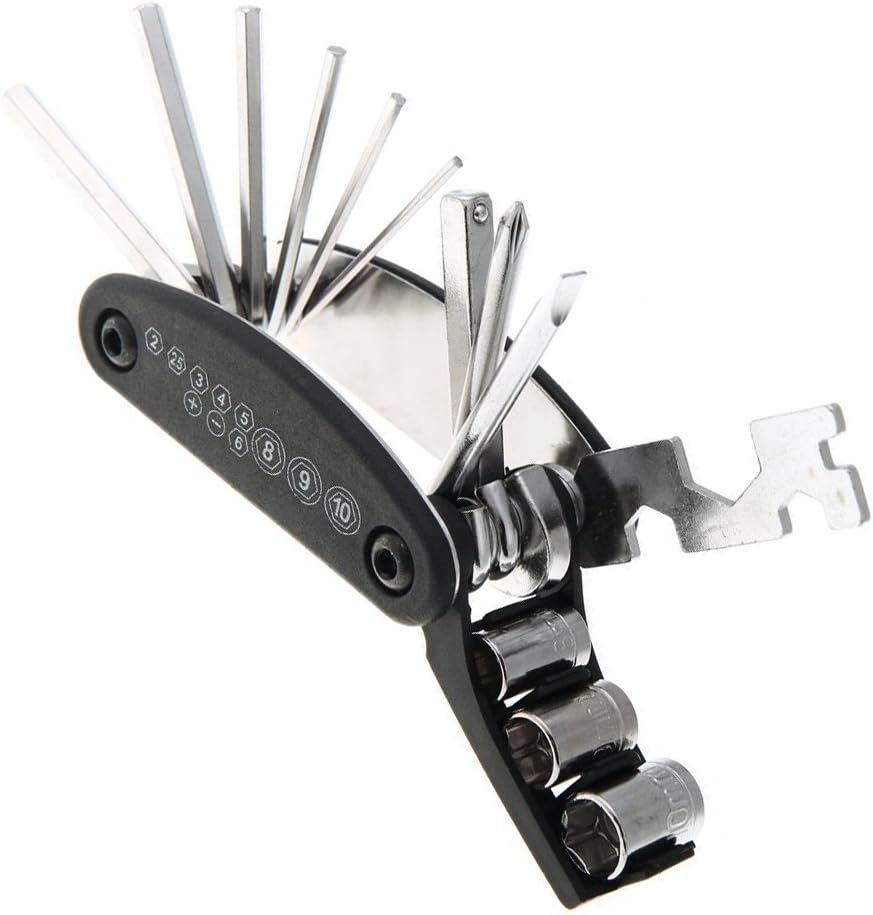 Olyeem Bicycle Tool Kit, Motorcycle Portable 16 in 1 Cycling Multifunctional Repair Tool Set : Sports & Outdoors
