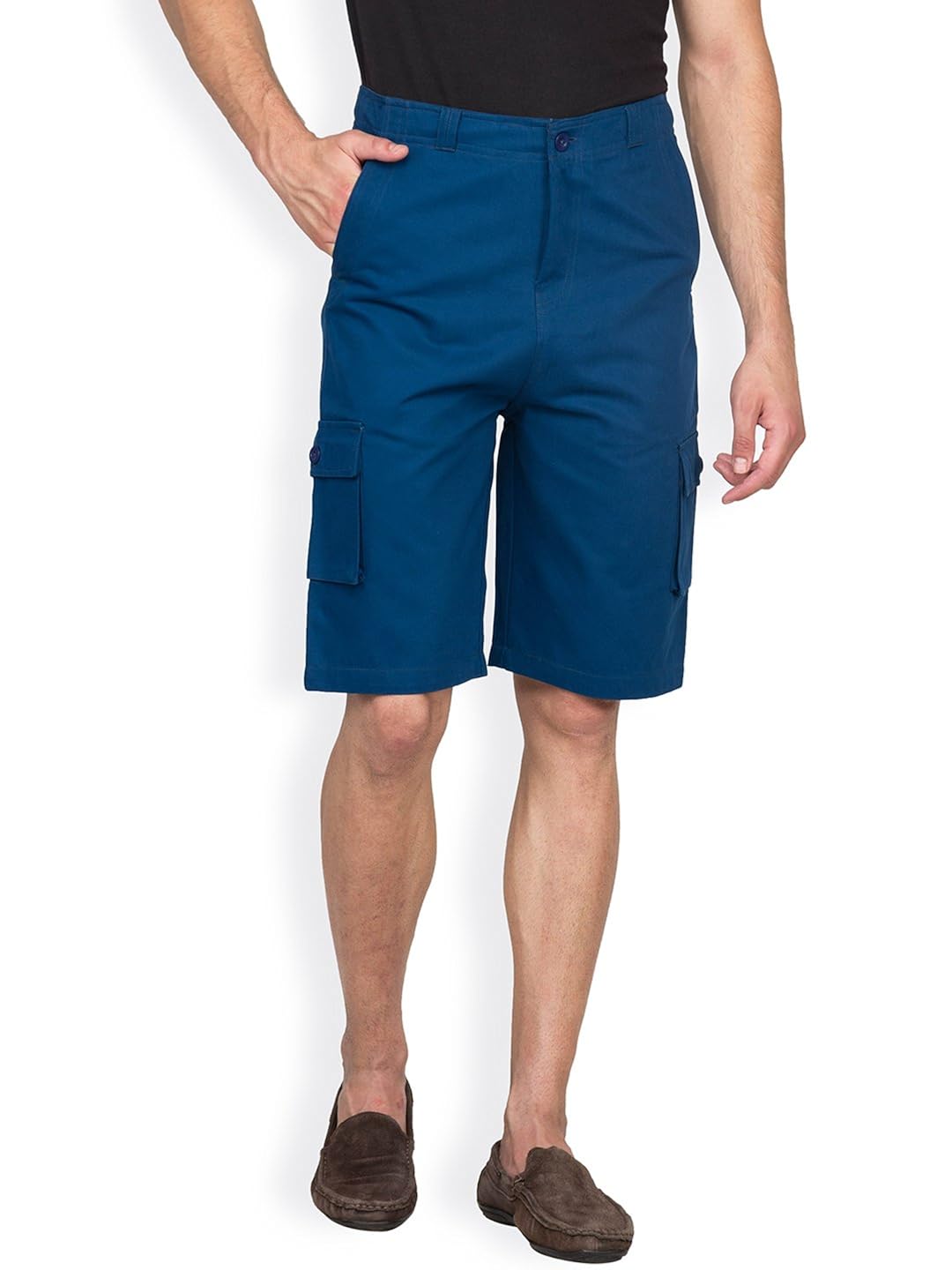 hypernation royal blue color casual three fourth for men