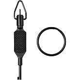 JOTOVO Flat Knurled Swivel Key, Universal Standard Handcuff Key 4" Long with Detachable Keyring, Black