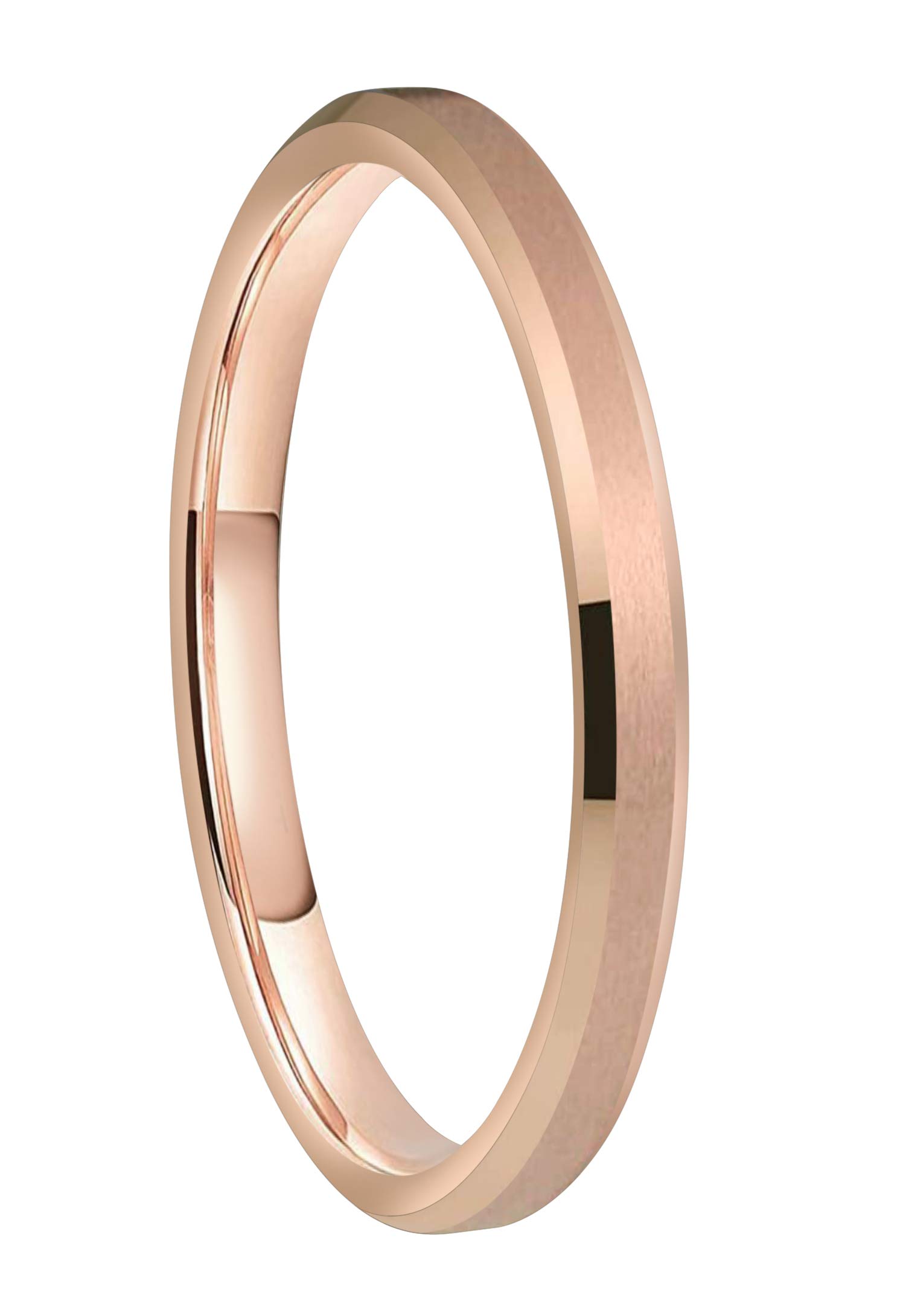 CROWNAL 1mm/2mm Thin White Tungsten Wedding Band Ring Men Women Matching Plain Dome Polished Comfort Fit Size 3 To 10, Gold,Metal,Rose,Rose Gold,Silver,Tungsten,Tungsten Carbide, tungsten