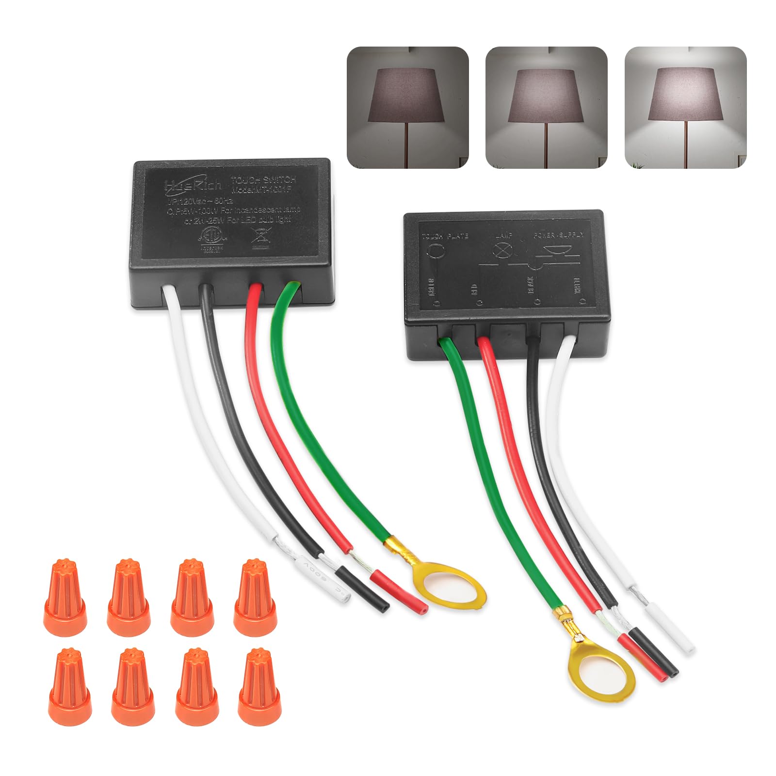 Zeifun Touch Lamp Switch 2 Pack, Touch Lamp Control