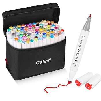 Caliart 100 Colors Alcohol Markers Dual Tip Art Markers
