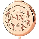 KEYCHIN Six Quuen Pocket Mirror Musical Theater Gift Six Queen Musical Compact Makeup Mirror Musical Merch (SIX-RG)