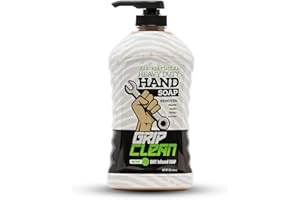 Grip Clean Heavy Duty Hand Cleaner for Mechanics – Natural Pumice & Clay-Infused Technology Removes Grease, Oil & Grime – Moisturizing Liquid Hand Soap for Shop, Garage & Industrial Use – 32oz