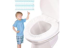 RRMMAN 20 Pack Toilet Seat Cover Plastic Waterproof Potty Seat Covers Non Slip Individually Wrapped for Kids Travel Potty Tra