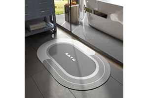 MontVoo Bath Mat - Non Slip, Quick Dry, Stain Resistant Bath Mat Rug for Bathroom Floor - Easy Care Shower Rug for Outside Bathtub - 17"x27" Grey