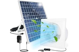 BOBUY Solar Exhaust Fan, 25W Waterproof Solar Panel 8 Inch Ventilation Vent Fan for Greenhouse,Chicken Coop,Shed, Garage, Attic, Barn, Workshop Outside,14.8ft Cable