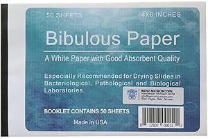 BENZ MICROSCOPE Bibulous Paper, 4" x 6", Made in USA, Book of 50 Sheets
