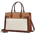 LOVEVOOK Laptop Bag for Women, 15.6 Inch Large PU Leather Tote Bag, Professional Teacher Work Bag, Waterproof Business Computer Briefcase, Shoulder Tote Purse for Office