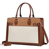 LOVEVOOK Laptop Bag for Women, 15.6 Inch Large PU Leather Tote Bag, Professional Teacher Work Bag, Waterproof Business Computer Briefcase, Shoulder Tote Purse for Office