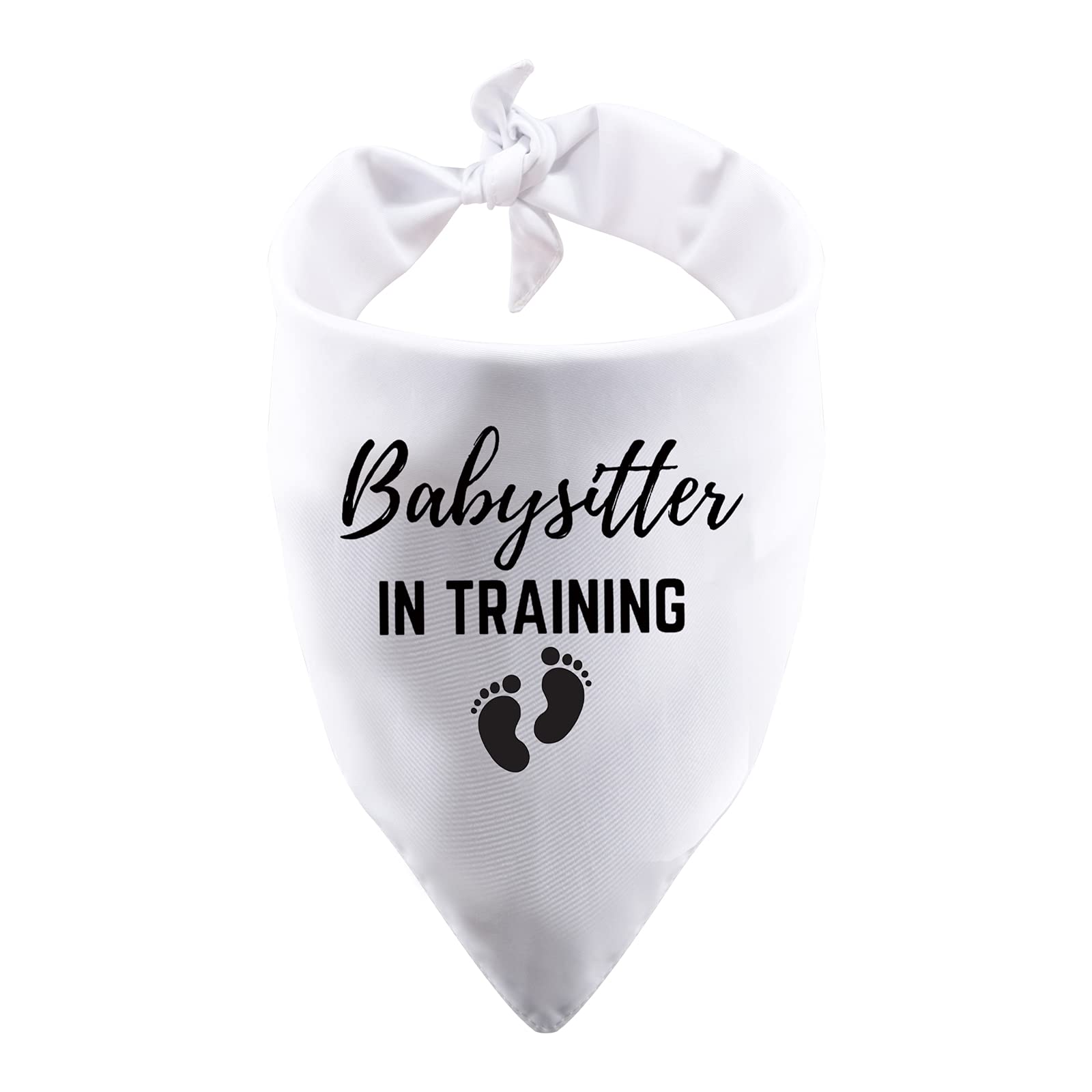 1 Piece Babysitter in Training Dog Bandana Sibling Pet Bandana Baby Announcement Gift (Babysitter white)